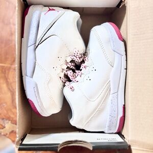 NIB JORDAN NIKE white red and gray toddler shoes